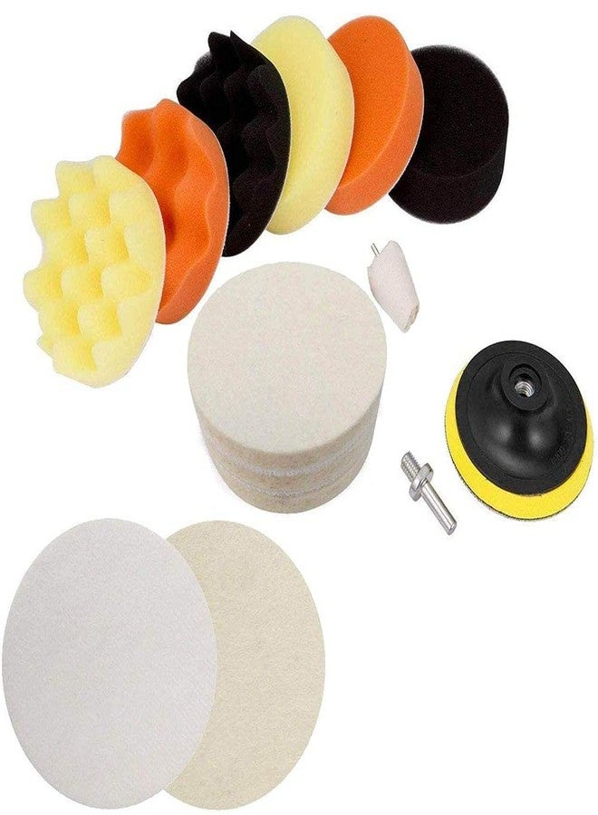 دي آي واي كرافتس مجموعة وسادات إسفنجية لتلميع المثقاب المركب من دي آي واي كرافتس 12885 الهند 302707173743، وسادة لاصقة خلفية لتلميع السيارات، 180 مم، متعددة الألوان - Image 1